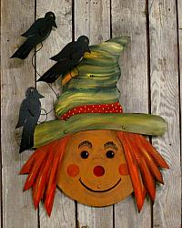 SCARECROW HEAD with 3 CROWS