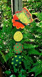 BUTTERFLY on FLOWER TOTEM POLE