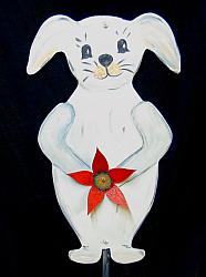 BUNNY holding RED FLOWER