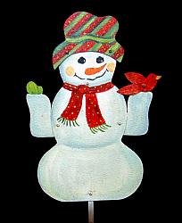 SNOWMAN holding RED BIRD