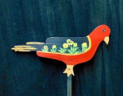 #9050 BIRD with Flowered Back Plant Stake